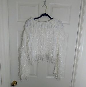 A Beautiful Shaggy Crop Sweater with Shine by Shoedazzle